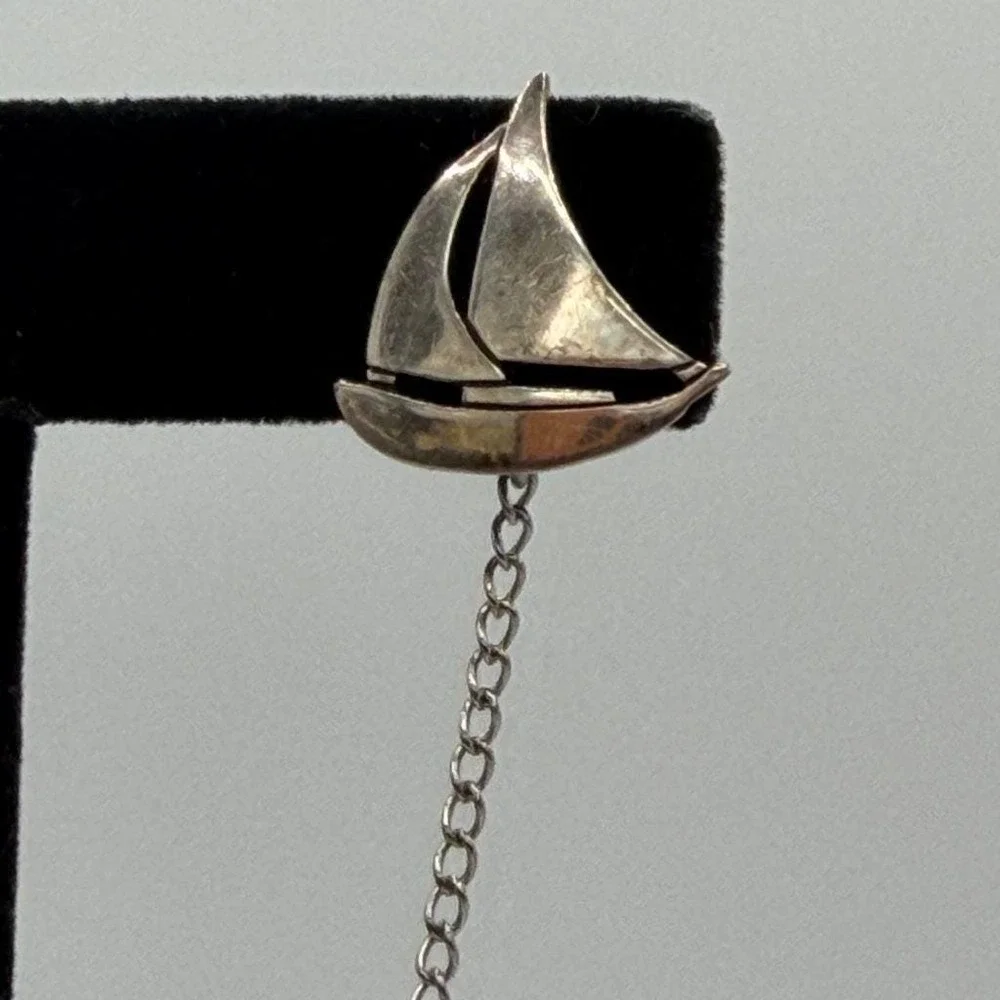James Avery Sterling Silver Sailboat Tie Tack Pin Retired